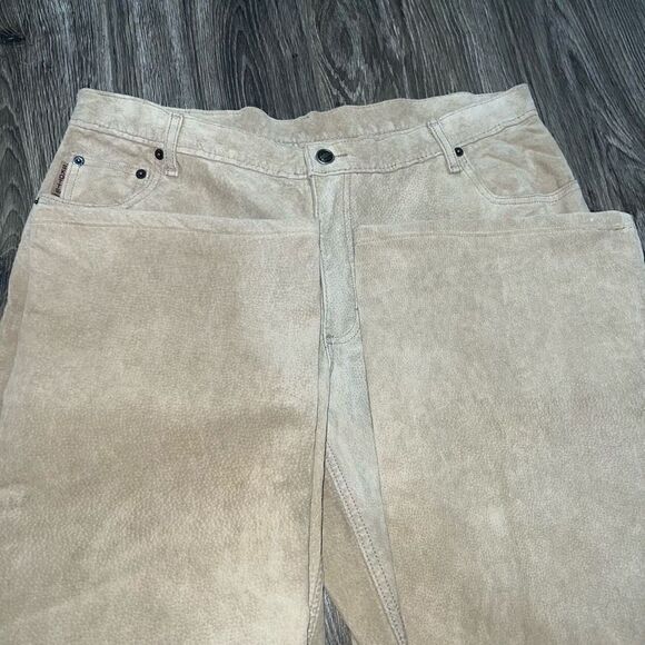Skotts Tan Suede Leather Pants Size 14/26 - Picture 3 of 13